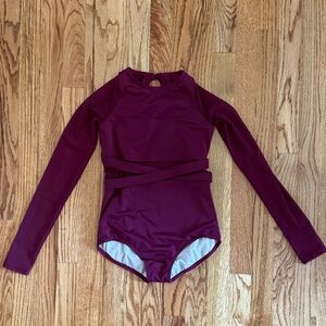 Balera Performance Children’s Burgundy Long Sleeve Crossover Leotard
